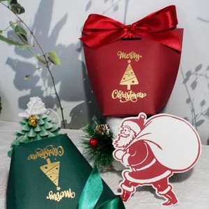 Luxury Gold Foil Logo Printed Christmas Festival Present Packaging Gift Bag <b>Small</b> <b>Shopping</b> Paper Bag with Ribbon Bowknot - Product Image 2