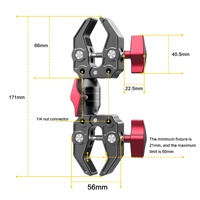 Dual Ball Head Magic Clip Klemm halter Fahrrad Motorrad Lenker halterungen Laptop Taschenlampe Go Pro Kamera Flash Telefon halterung
