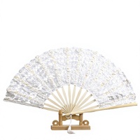 Éventail pliant en dentelle européenne, éventail à main en bambou, éventail vintage pour princesse, demoiselle d'honneur, danse, décoration de fête de mariage