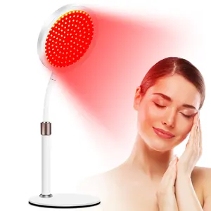 Terapia de luz vermelha para rosto e pescoço com base, lâmpada de terapia de luz vermelha profunda com 660nm para Sk-in, dor