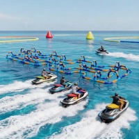 Système de piste de course gonflable pour jet ski, parcours de slalom flottant pour PWC, ligne de bouées d'obstacles aquatiques pour sports nautiques de compétition