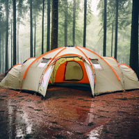 Carpa Domo Geodésica, Carpa Familiar Multi-Habitación para Acampar, 4 Estaciones, Impermeable, Resistente al Viento, Glamping al Aire Libre