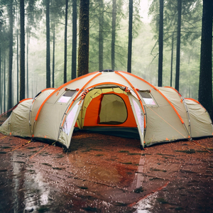 Tente dôme géodésique multi-pièces pour <span class=keywords><strong>camping</strong></span> familial, 4 saisons, imperméable, coupe-vent, glamping en plein air - Product Image 5