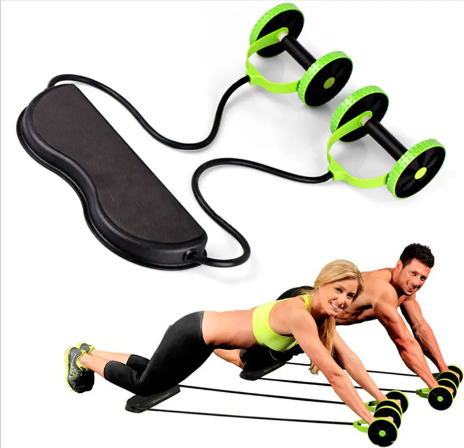 Home Fitness Muscle Exercise Equipment Double Wheel Abdominal Power Wheel ABS Roller Gym Roller Trainer Training