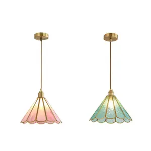 ガラスLEDライトシャンデリア装飾家庭用照明吊り下げライト純銅家庭用品