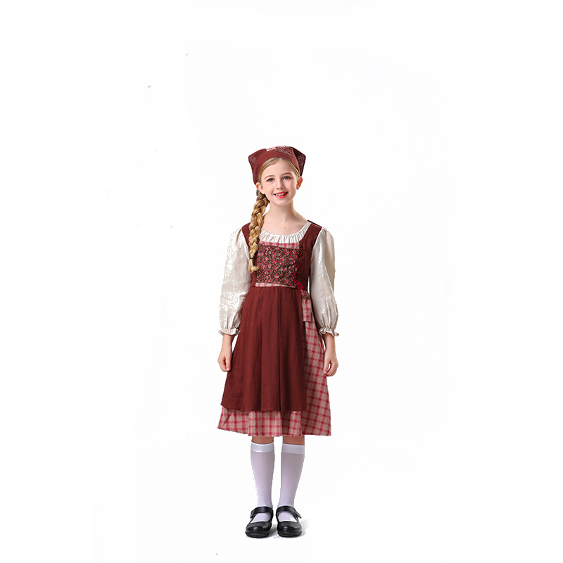 Renaissance Girl Costume Set – Child Small (Size 4-6) Dress & Headpiece For Fairs, Plays & Dress-Up