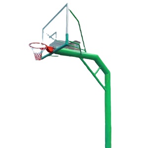 Aro de Baloncesto Estándar para Exteriores, Fijo en el Suelo, Tubo Redondo de 220 mm, Tablero de Vidrio Templado, Equipo para Cancha - Product Image 5