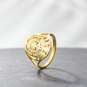 Nuovo stile anello con nodo celtico in stile Irish con nodo strega e fase della luna Casual in acciaio inox gioielli regalo all'ingrosso - Product Image 5