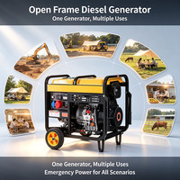 Générateur diesel portable 7 kW monophasé et triphasé monocylindre refroidi par air à démarrage électrique pour fermes d'élevage et fermes touristiques