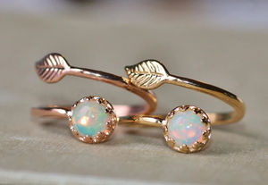 Nouvelle bague ajustable en argent 925 plaqué or rose avec opale éthiopienne véritable, pierre de naissance d'octobre, bijoux délicats et raffinés - Product Image 4