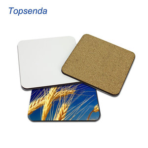 Posavasos de madera MDF, impresión personalizada con respaldo de corcho de 4mm de espesor, sublimación en blanco - Product Image 6