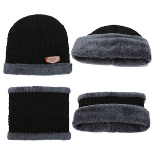 Men's Fleece-Lined Thick Knitted Ski Hat Windproof Warm <b>Winter</b> <b>Cap</b> Adult Black Dark Gray Wine Red - Product Image 4