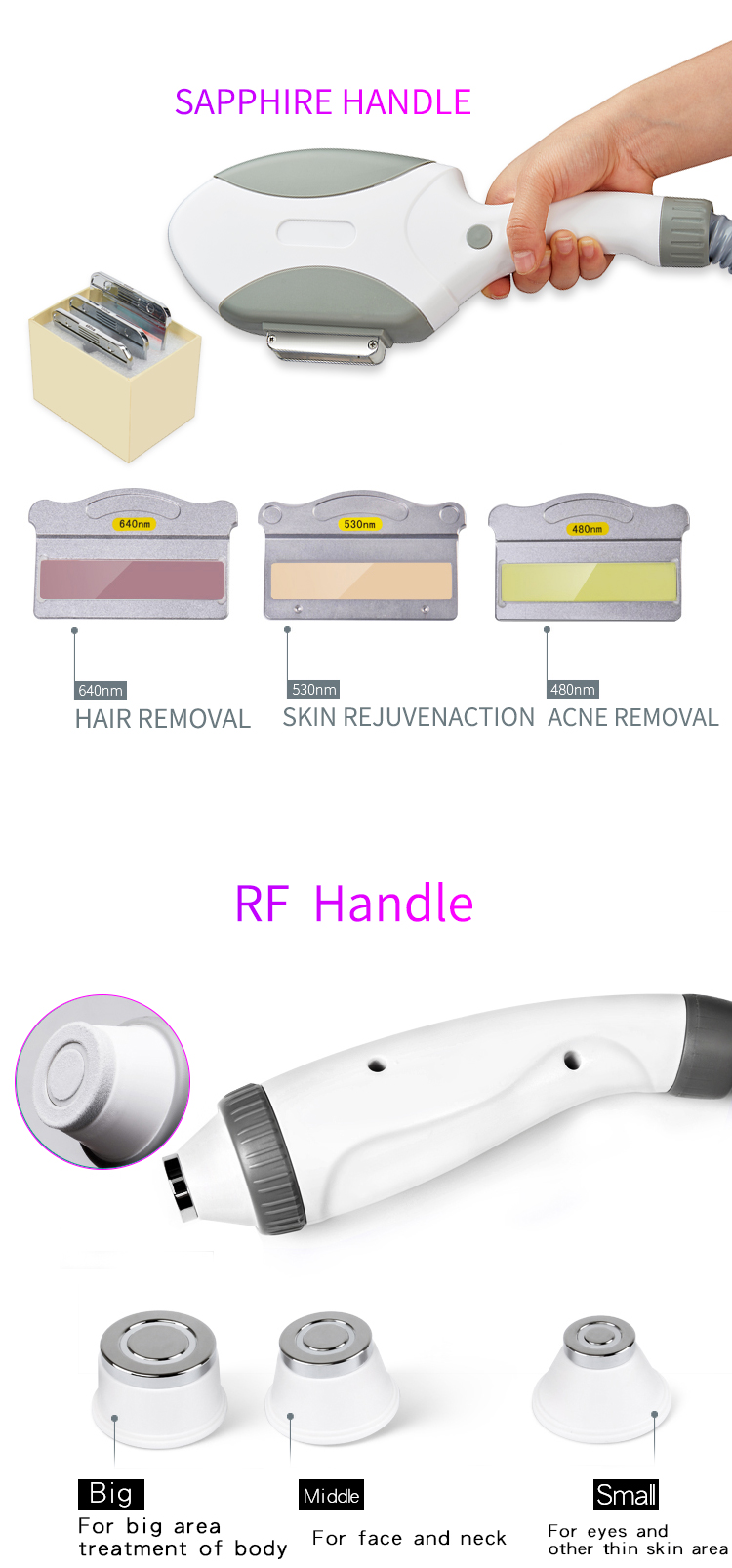 Hottest 4 in 1 E-light Ipl Rf Nd Yag Laser Multifunction Hair Removal Machine