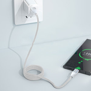 Cavo USB 2.<span class=keywords><strong>0</strong></span> <span class=keywords><strong>a</strong></span> USB-C in Alluminio Premium, 5V 3A, Alta Velocità 480Mbps, Cavo di Ricarica Intrecciato in Cotone - Product Image 6