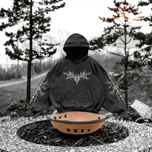 Hoodie Unisexe Vintage Délavé à l'Acide Coupe Boxy Personnalisable 100% Coton Éponge Brodé Doublé Respirant Écologique 310g - Product Image 3