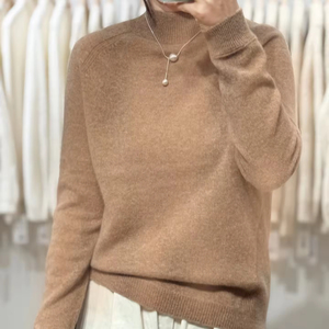Suéter de Invierno Vintage 100% Cachemira para Mujer, Personalizable, Tejido Holgado, Cuello Redondo, Grueso, Sin Costuras y Cálido - Product Image 1