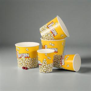 Boîte à pop-corn pliable jetable imprimé personnalisé tasse en papier de pop-corn de qualité alimentaire seau à pop-corn - Product Image 1