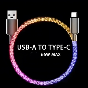 Hot Sales RGB PD20W 66W 100W Fast Charge <b>Cable</b> LED Iridescence Flowing <b>USB</b> <b>Cable</b> Type C Charger Data <b>Cable</b> - Product Image 3