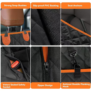 Penutup Kursi Mobil Anjing Lipat Tahan Air Harga Terjangkau Sanan Empat-dalam-Satu Tipe Hammock Anti-selip Produk Hewan Peliharaan Tahan Lama - Product Image 5