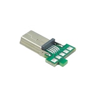Connecteur USB Mini Type B 10 broches mâle avec carte PCB 5 points de soudure