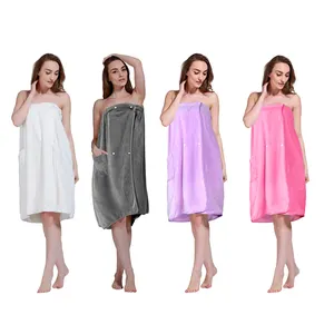 Factory Wholesale 400gsm 80X150cm Microfiber Soft Beauty Sexy Women Bath Towel Dress With Custom Logo