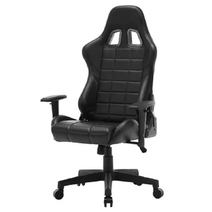 Silla Gamer de Cuero Negro de Lujo con Respaldo Ajustable, Silla para Juegos de PC 5913, Silla para Juegos de Computadora 5913 5913 - Product Image 1