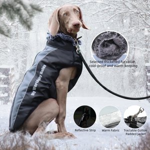 Abbigliamento Invernale di Lusso per Animali Domestici, Cappotto Imbottito in Cotone Riflettente e Caldo per Cani, Giacca per Cani con Colletto in Pelliccia, Vestiti per Cani di Taglia Grande, Costumi per Animali - Product Image 1