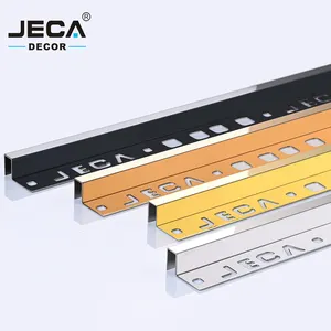 Foshan JECA Customized 201 304 Stainless Steel Tile Accessories Trim Interior Wall Glossy Tile Trim Accessories Strip