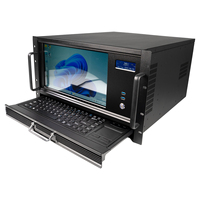 Châssis PC industriel 6U en rack avec moniteur intégré, GPU 320 mm, 9 ports PCI pleine hauteur, 6 ports COM pour l'automatisation mécanique