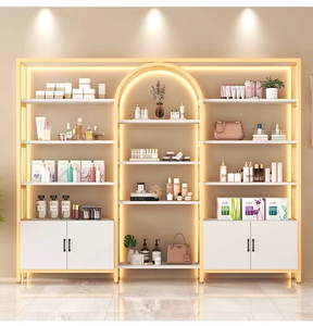 Meubles de salon, meuble de présentation en métal pour salon de coiffure et salon de beauté avec éclairage, étagère de rangement multi-niveaux pour usage commercial - Product Image 6