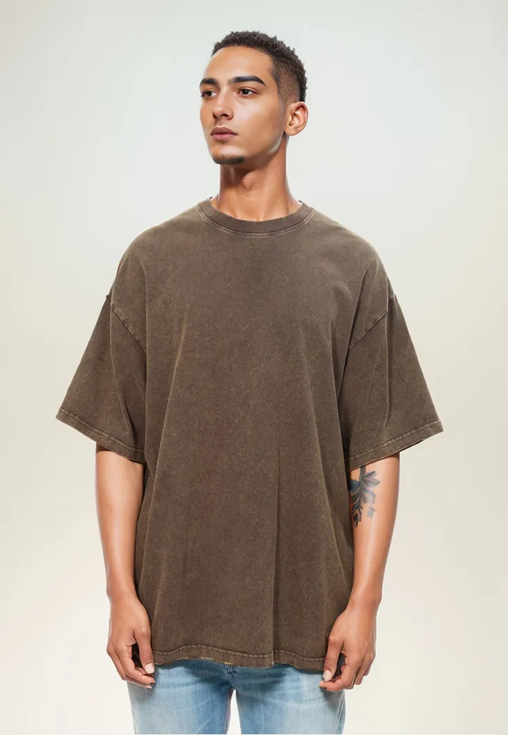 Gorlams Vintage Washed Batik Distress Premium Adults Cotton/Polyester Customized Men's Shirts With Logo