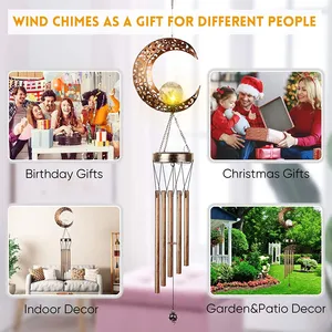 Linterna de luces solares para exteriores, impermeable, Luna, sol, luz de hadas, <span class=keywords><strong>campanas</strong></span> de viento, luces Led para el hogar, <span class=keywords><strong>calle</strong></span>, jardín, decoración de fiesta de vacaciones - Product Image 5