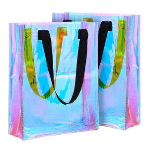 Bolso de mano holográfico transparente de PVC para la <span class=keywords><strong>playa</strong></span>, bolso de hombro transparente impermeable de gran capacidad con cierre de cremallera, almacenamiento de viaje - Product Image 3