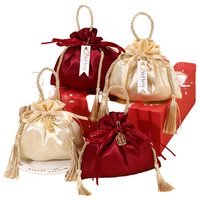 Hochwertiger Hochzeits-Süßigkeitenbeutel mit Kordelzug, luxuriöse Seiden-Schmuckbeutel, Satin-Kordelzug-Verpackungstasche