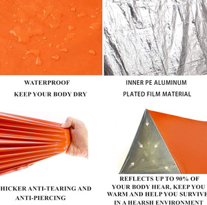 Couverture d'urgence imperméable en aluminium pour l'extérieur, toutes saisons, sac <span class=keywords><strong>de</strong></span> couchage léger et isolant, anti-terrassement - Product Image 3