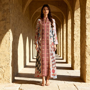 Vestido Abaya Elegante de Poliéster Estampado de Alta Calidad para Mujeres Musulmanas, Venta al Por Mayor, Personalizado, OEM, ODM - Product Image 1