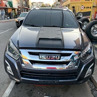 Couverture de toit avant de voiture noire mate avec LED pour Isuzu Dmax 2016-2019, accessoires automobiles
