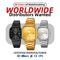 Reloj de Pulsera de Cuarzo Casual Cuadrado Moderno para Hombre SKMEI 2551, Diseño Deportivo Antiguo de Lujo con Caja de Aleación y Correa de Acero Inoxidable