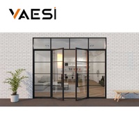 Porte à battants en aluminium moderne avec vitrage clair pour une utilisation extérieure dans les appartements, les parcs, les caves à vin