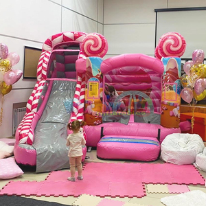 Backyard kids outdoor party bouncer sweet country combo slide commercial <b>inflatable</b> candyland bouncy castle - Product Image 3