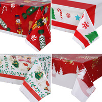 Nappe de Noël Couverture de table de Noël en plastique jetable