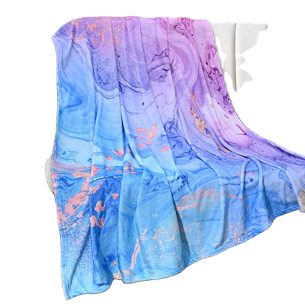Lightweight Soft Cozy Plush Tie Dye Gifts Rainbow Print Flannel Fleece Throw Blankets for Kids Teen Girls Women All Seasons