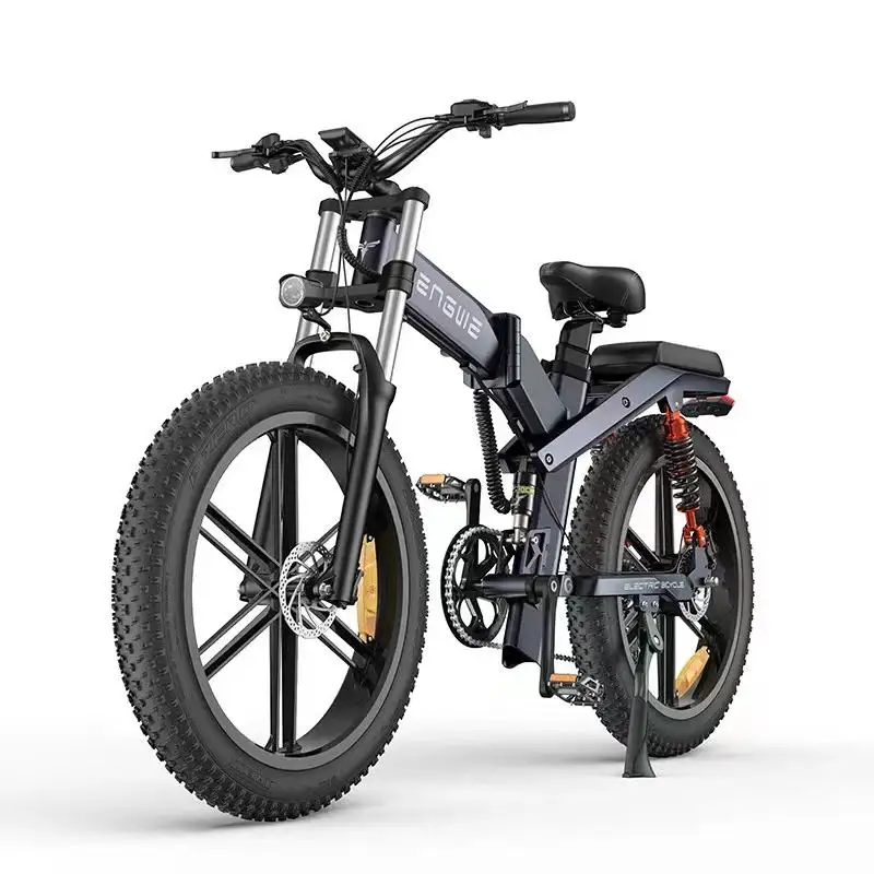 Engwex26 26Inch Dikke Dikke Band Mountain Elektrische Fiets Aluminium 8 Speed 1000W Motor Opvouwbare Elektrische Fiets