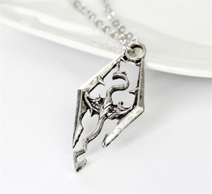 Collier Pendentif Dinosaure Vintage ZRM Fashion, Pendentifs Dragon Skyrim <span class=keywords><strong>Elder</strong></span> Scrolls, Bijoux en Alliage de Zinc pour Hommes et Femmes - Product Image 2