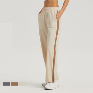 CK1513 Promover Pantalon de yoga à jambes larges pour femmes Pantalon de survêtement évasé confortable avec poches Pantalon extensible taille haute - Product Image 5