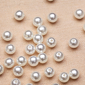 Yiwu Imitation Pearls Round Pure White Off White <b>Plastic</b> Resin <b>Beads</b> For Jewelry Making Scattered <b>Beads</b> Half Pound Wholesale - Product Image 4