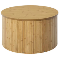 NOUVEAU Table basse centrale Ridge en bambou massif avec plancher rond design