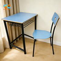 Conjunto de Mesa y Silla para Aula, de Grado Comercial, con Marco Metálico Resistente, Ergonómico, para Estudiantes, Venta al Por Mayor