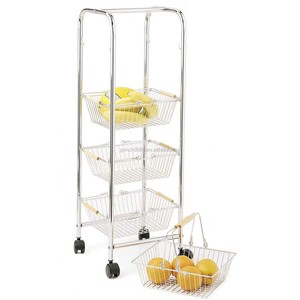 4 livelli Slim Rolling Storage Organizer carrello <span class=keywords><strong>Mobile</strong></span> scaffalature unità <span class=keywords><strong>bagno</strong></span> cucina di stoccaggio carrello carrello di stoccaggio - Product Image 4