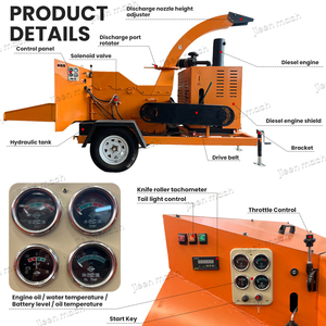 Trituradora de <span class=keywords><strong>Madera</strong></span> Móvil Hidráulica de Alta Resistencia con Motor y Transmisión de Cadena, con Capacidad de 1.5T/H para Ramas de Árboles y Troncos - Product Image 5